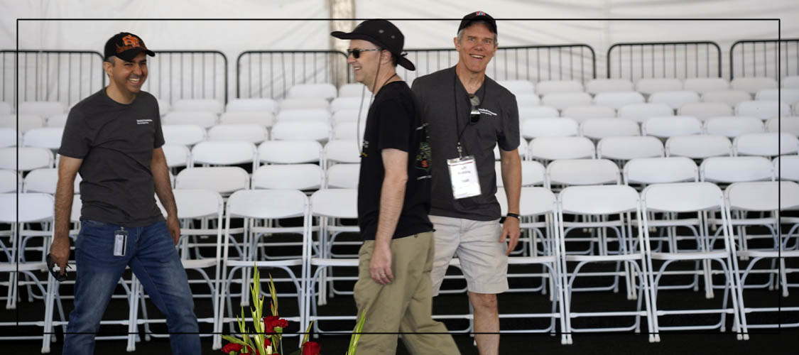 Jeff and colleagues preparing for commencement