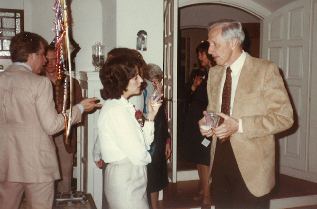 Irene's going away party, 1983: Irene Kennedy née Miller and John Linvill