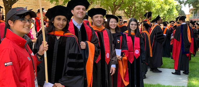 students at commencement