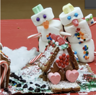 EE gingerbread house event